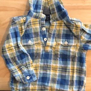 Baby gap hooded henley flannel